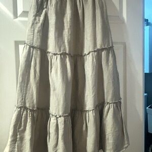 Rachel Zoe Beige Tiered Maxi Skirt
